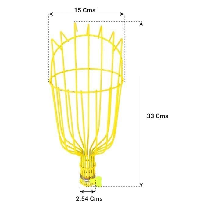 Fruit Picker with Basket and Telescopic Pole, Fruit Plucker for Guavas, Mango and More, Lightweight & Durable (Free Bag)