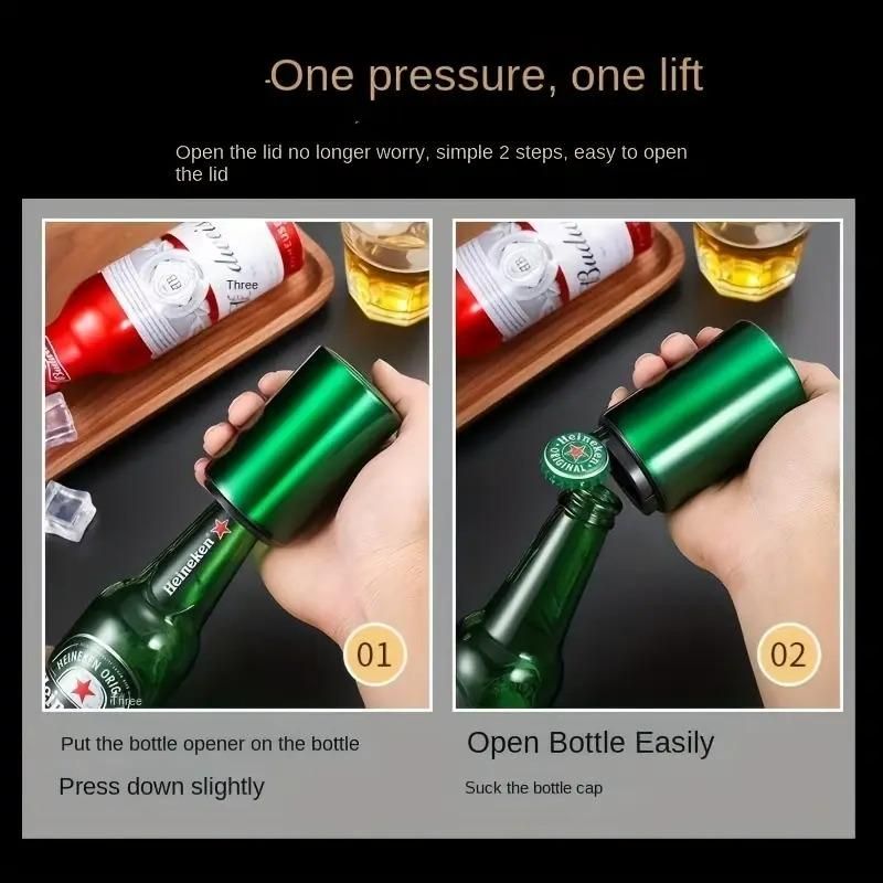 Stainless Steel Automatic Push & Pull Bottle Opener