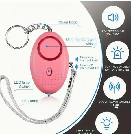 🚨 Self Defence Emergency Alarm Portable Keychain - High Decibel 130 DB | Led Light | For Women, Kids, Elderly