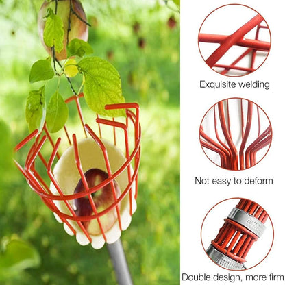 Fruit Picker with Basket and Telescopic Pole, Fruit Plucker for Guavas, Mango and More, Lightweight & Durable (Free Bag)
