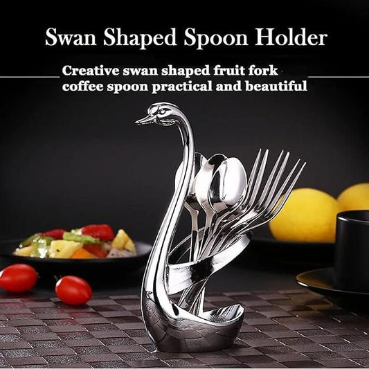 Swan Base Fork Holder With Fork Set for  Kitchen & Home D�cor