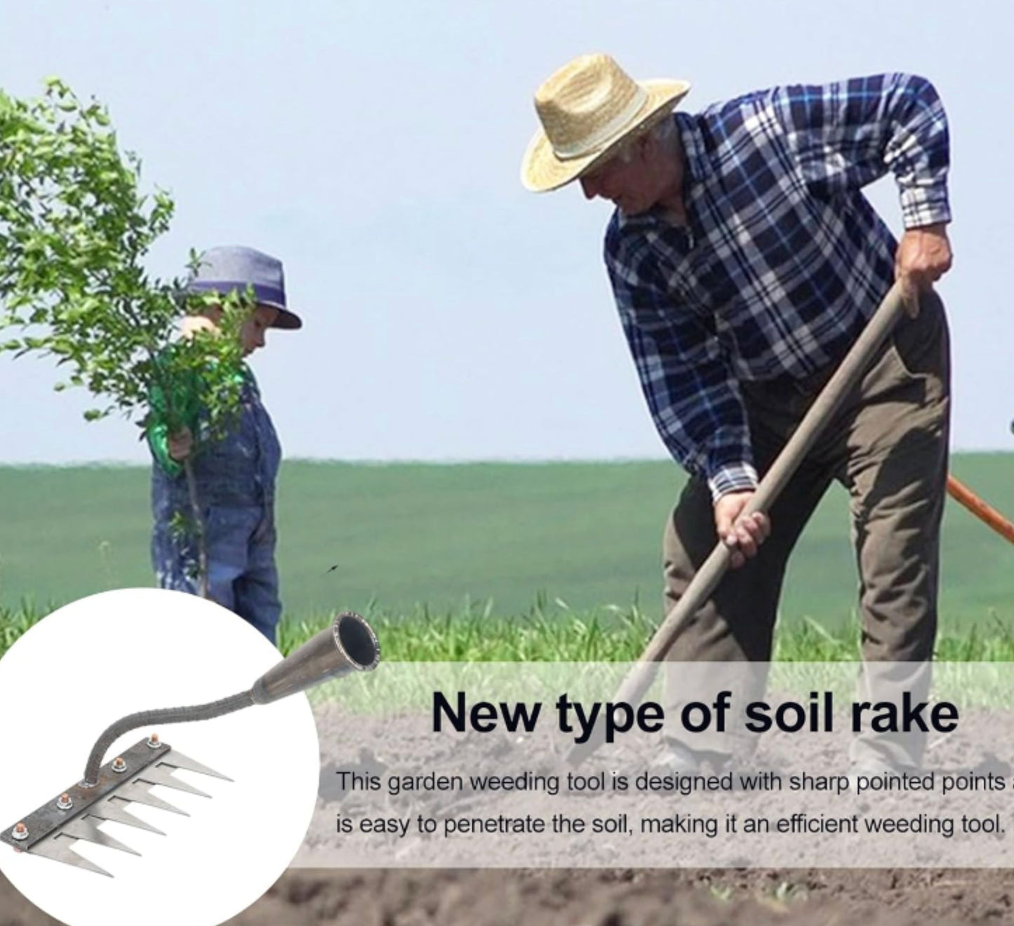 5 Teeth Carbon Steel Garden Weeding - Rust proof