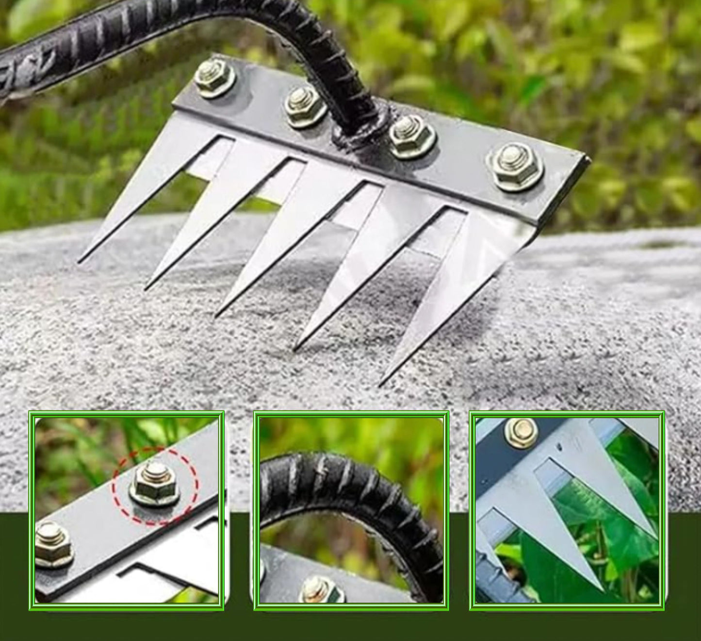 5 Teeth Carbon Steel Garden Weeding - Rust proof
