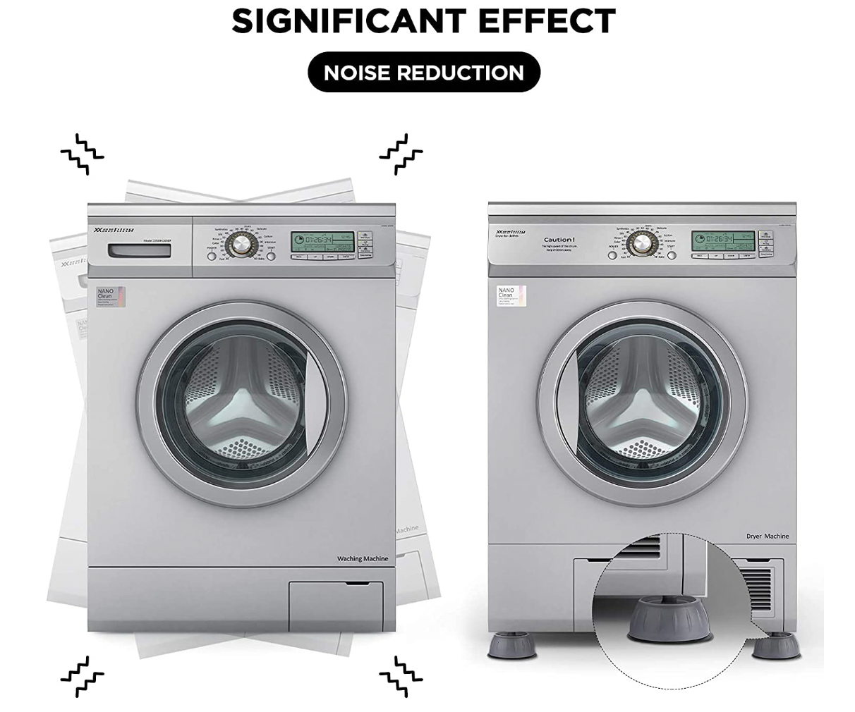 Anti Vibration Pads for Washing Machine (4 Pcs) - Noise Cancelling | Damage Protection