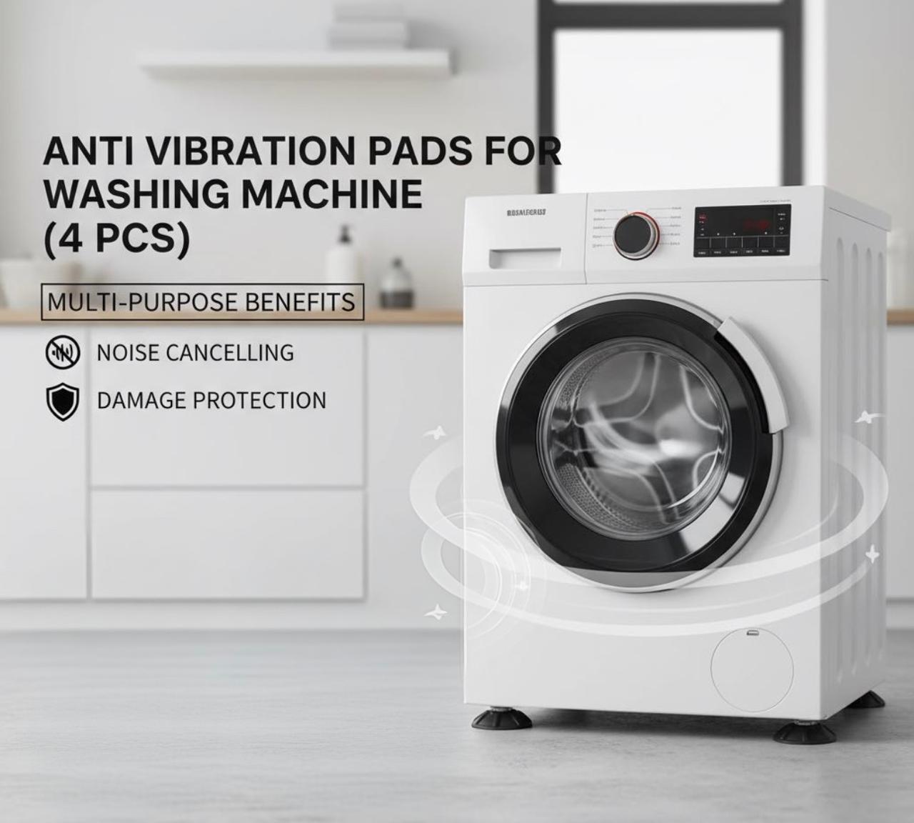 Anti Vibration Pads for Washing Machine (4 Pcs) - Noise Cancelling | Damage Protection
